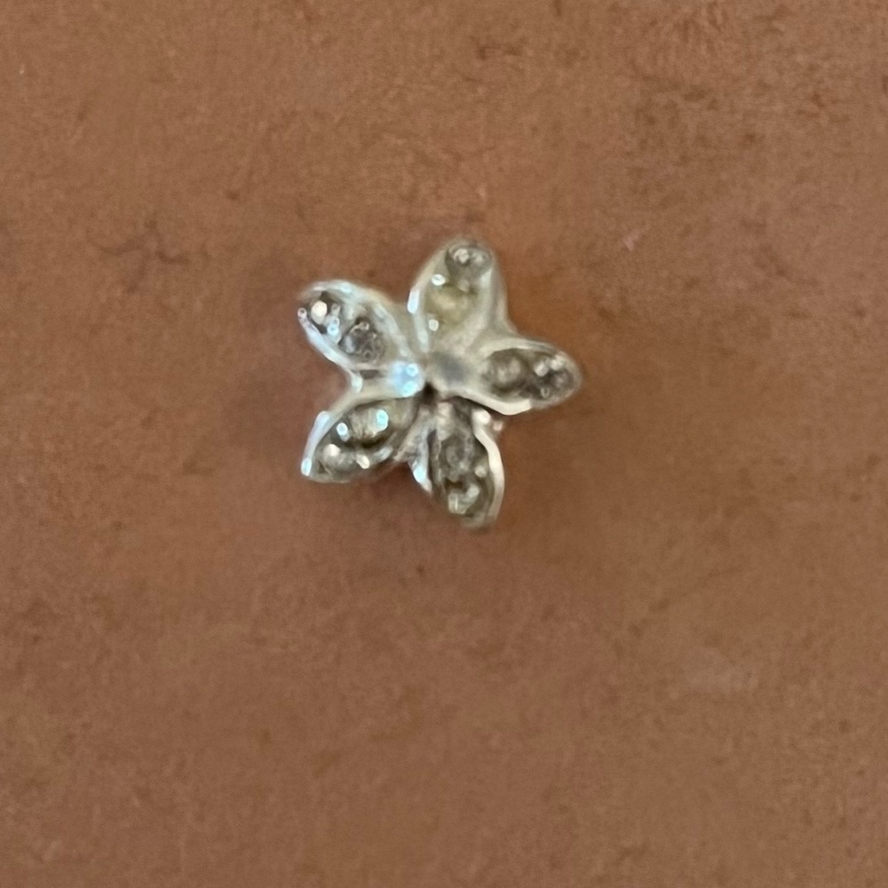 Silver and Cubic Zirconium Flower Pendant